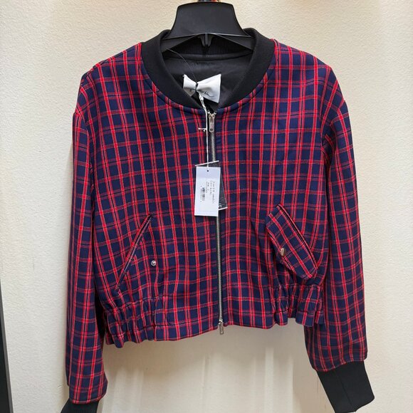 Plaid Bomber Jacket NWT size 12 - Picture 2 of 3